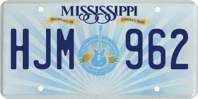 MS license plate HJM962