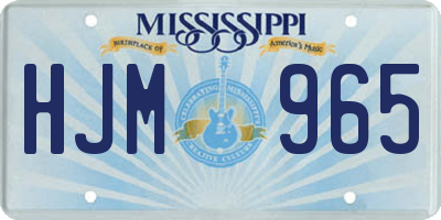 MS license plate HJM965