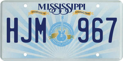 MS license plate HJM967