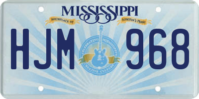 MS license plate HJM968