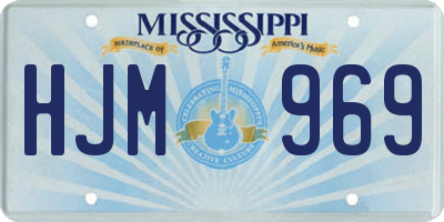 MS license plate HJM969