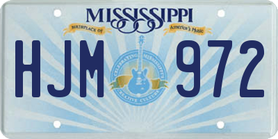 MS license plate HJM972
