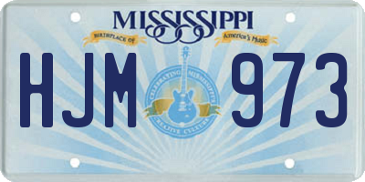 MS license plate HJM973