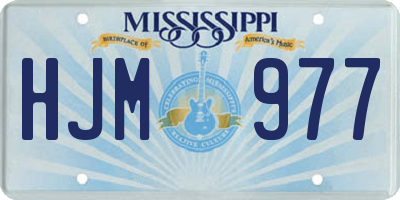 MS license plate HJM977