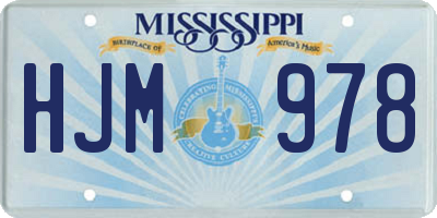 MS license plate HJM978