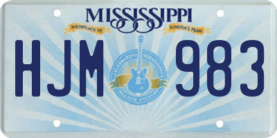 MS license plate HJM983