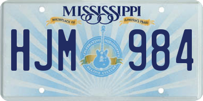 MS license plate HJM984
