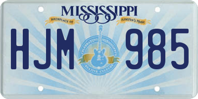 MS license plate HJM985