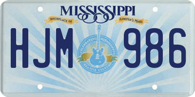 MS license plate HJM986