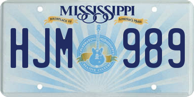 MS license plate HJM989