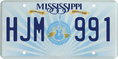 MS license plate HJM991