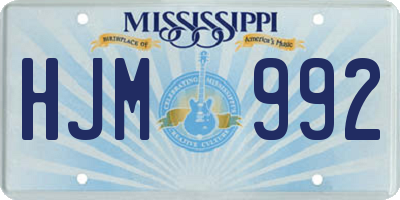 MS license plate HJM992