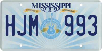 MS license plate HJM993