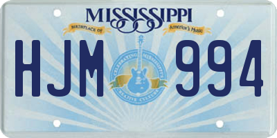 MS license plate HJM994