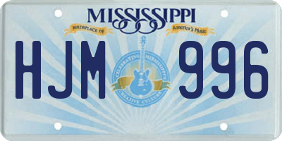 MS license plate HJM996