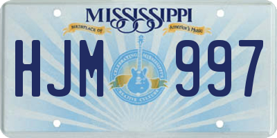 MS license plate HJM997