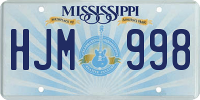 MS license plate HJM998