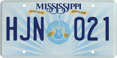 MS license plate HJN021