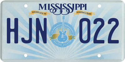 MS license plate HJN022