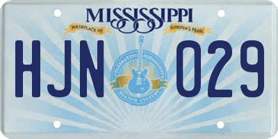 MS license plate HJN029