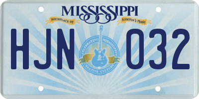 MS license plate HJN032