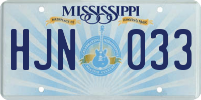 MS license plate HJN033