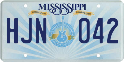 MS license plate HJN042