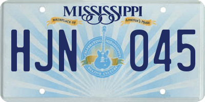 MS license plate HJN045