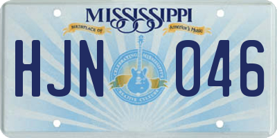 MS license plate HJN046