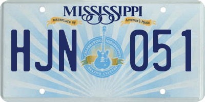 MS license plate HJN051