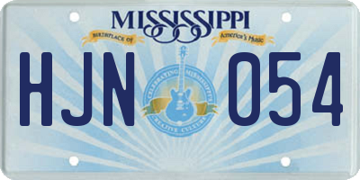 MS license plate HJN054