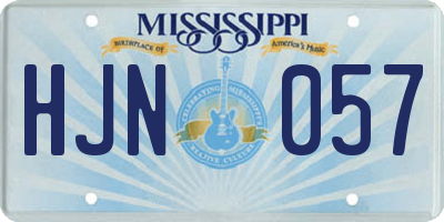MS license plate HJN057