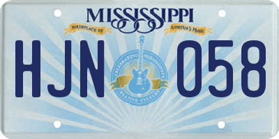 MS license plate HJN058