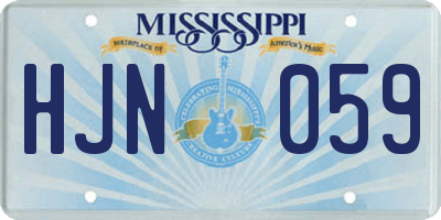 MS license plate HJN059