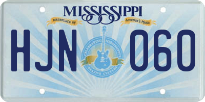 MS license plate HJN060