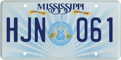 MS license plate HJN061