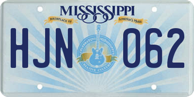 MS license plate HJN062