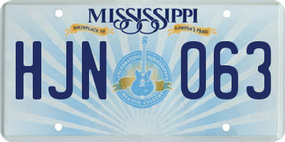 MS license plate HJN063