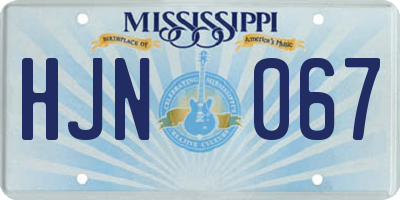MS license plate HJN067