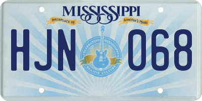 MS license plate HJN068