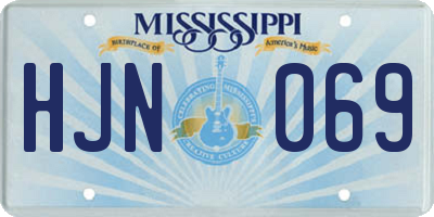 MS license plate HJN069