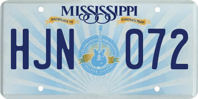 MS license plate HJN072