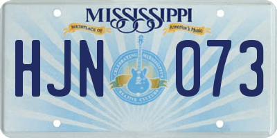 MS license plate HJN073