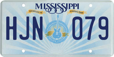 MS license plate HJN079