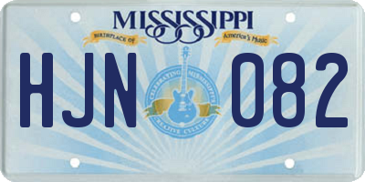 MS license plate HJN082
