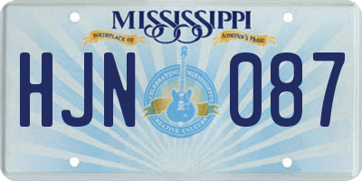 MS license plate HJN087