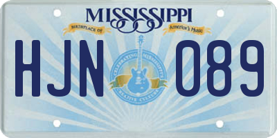 MS license plate HJN089