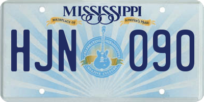 MS license plate HJN090