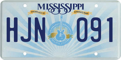 MS license plate HJN091