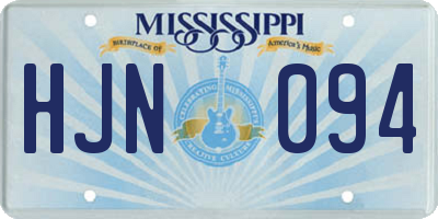 MS license plate HJN094